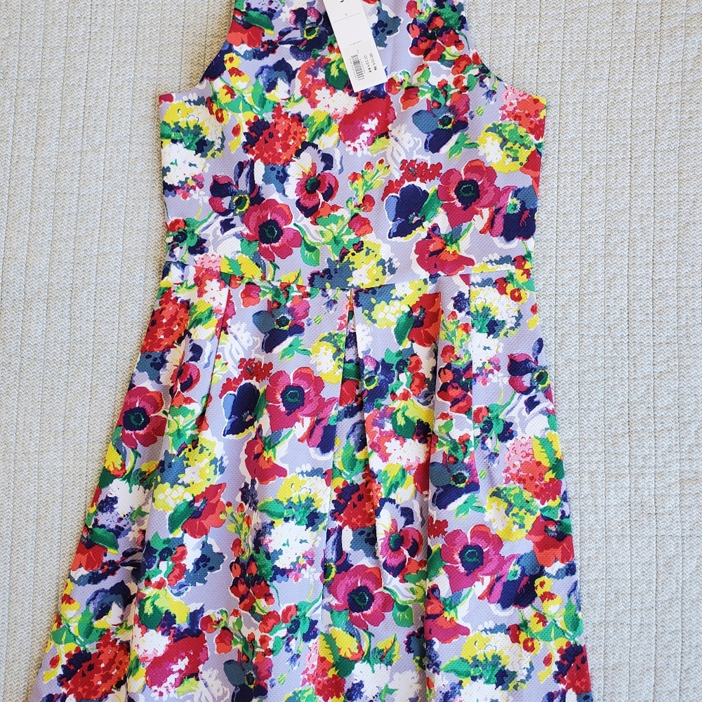 Janie & Jack Girls Size 12 NWT new floral shift dress 100% cotton